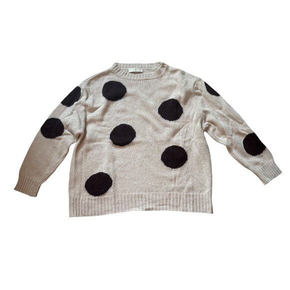 Sweaters - Cahmere Blend Polca dot Knit Sweater Black Beige